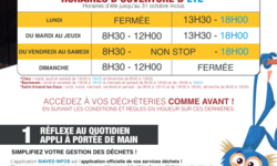 affiche horaires decheteries ete 2026
